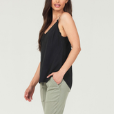 Frayed Tencel Cami - Vintage Black  - Sold as a Set